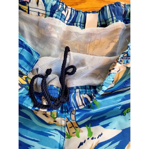 Vineyard Vines Mens Island Print Swim Trunks XL Blue Quick-Dry Mesh Lining - Picture 5 of 12